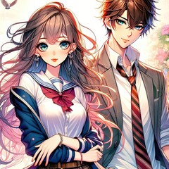 Anime pictures of teenage boys and girls