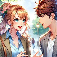 Anime pictures of teenage boys and girls