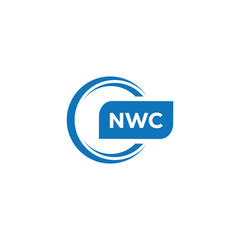 modern minimalist NWC  monogram initial letters logo design