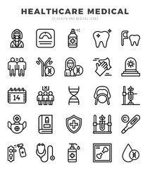 HEALTHCARE MEDICAL icons Pack. Lineal icons set. HEALTHCARE MEDICAL collection set. Simple vector icons.