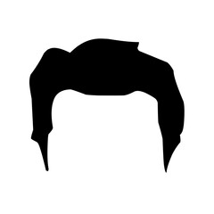 men's and women's hair black vector models