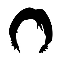 men's and women's hair black vector models