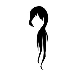 men's and women's hair black vector models