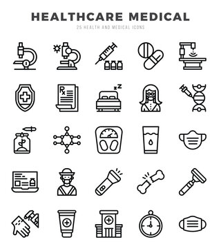 HEALTHCARE MEDICAL elements. Lineal web icon set. Simple vector illustration.
