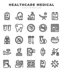 icons set. HEALTHCARE MEDICAL for web. app. vector illustration.