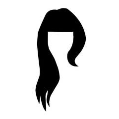 men's and women's hair black vector models