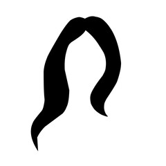 men's and women's hair black vector models