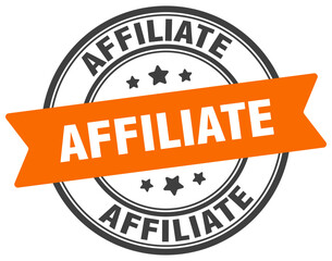 affiliate stamp. affiliate label on transparent background. round sign