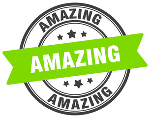 amazing stamp. amazing label on transparent background. round sign