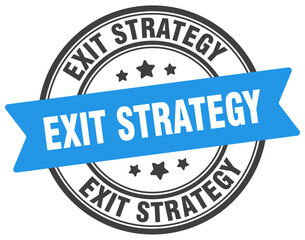 Obraz premium exit strategy stamp. exit strategy label on transparent background. round sign