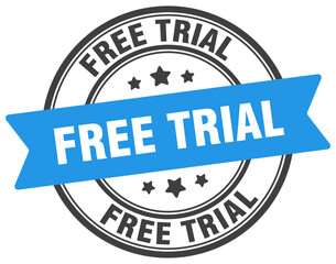 free trial stamp. free trial label on transparent background. round sign