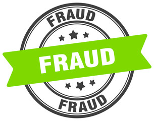 fraud stamp. fraud label on transparent background. round sign