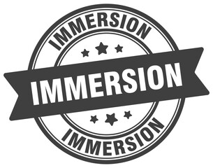 immersion stamp. immersion label on transparent background. round sign