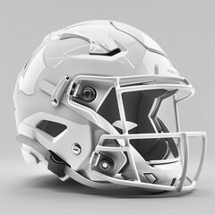 Futuristic White Sports Helmet with Integrated Cameras