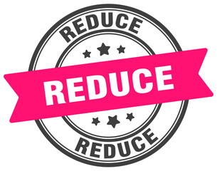 reduce stamp. reduce label on transparent background. round sign