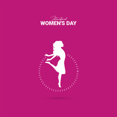  8 march, Happy women's Day, Women's freedom, girl, 3d illustration