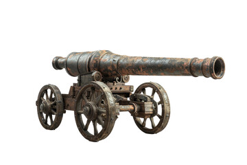 Ancient Cannon Power of the Past Isolated On Transparent Background