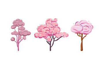 Pink Blossom Trio. Three pink trees
