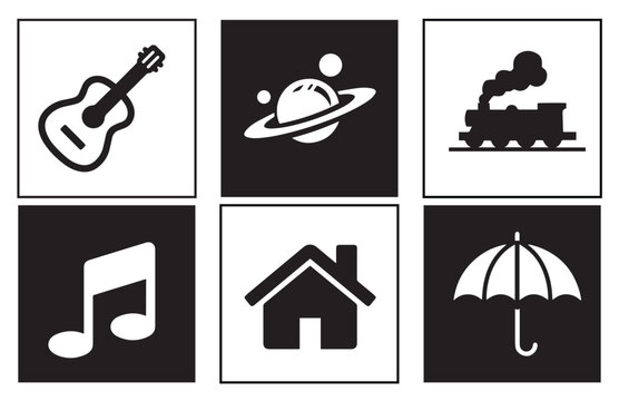 Infant Visual Stimulation Patterns, Black and white flash card with high contrast for baby vector