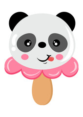 Funny little panda ice cream on a stick
