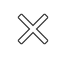 Obraz premium Cross icon. Orange gradient failed or mistake line icons set. Error mark icon symbol. Vector stock illustration.