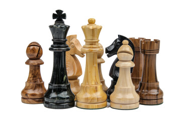 Chess Pieces Game Isolated On Transparent Background