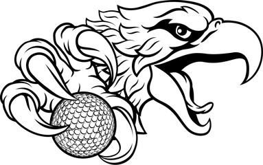 An eagle or hawk golf ball cartoon sports team mascot