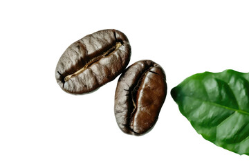 Fresh Roasted Coffee Beans Isolated On Transparent Background