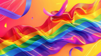LGBTIQ+ Celebration Banner. Embrace Diversity with Rainbow Hues. Pride Event Theme. Gender Inclusivity Festivity. Promoting Awareness Against Discrimination - obrazy, fototapety, plakaty