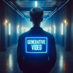 generative video trailer boy walking in the dark street