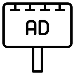 Billboard vector icon. Advertising display road board vector symbol. Unipole signboard banner sign. Street ad poster billboard vector icon