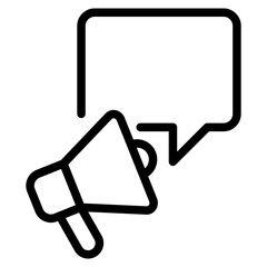 megaphone with chat bubble icon