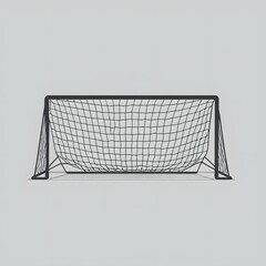 Soccer net on a gray background