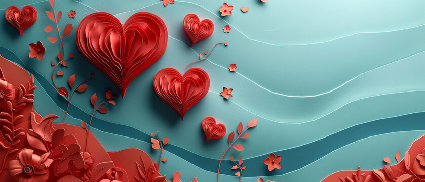 Vibrant Valentine's Day, paper art