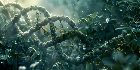 DNA structure plant and soil science , scientific concept 

