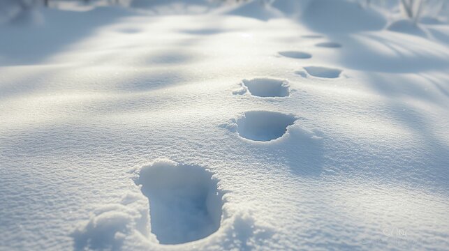 Image of fresh footprints in the snow.