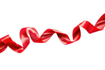The Beauty of a Red Ribbon Isolated On Transparent Background