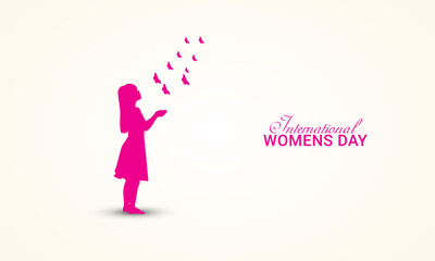 8 march, Happy women's Day, Women's freedom, women's creative design for social media banner, poster.