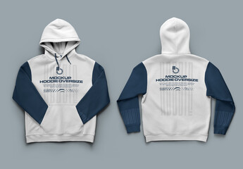 2 Mockup Hoodie Oversize Front and Back View