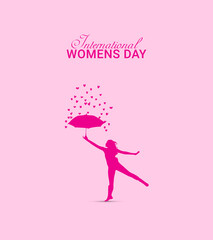 8 march, Happy women's Day, Women's freedom, women's creative design for social media banner, poster.