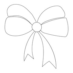 Fototapeta premium Continuous single One line ribbon banner hand drawn with single line art vector illustration