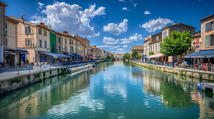 Fototapeta na wymiar The Canal du Rhone a Sete a canal in southern France