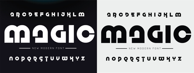 Abstract minimal modern alphabet fonts. Typography technology electronic digital music future creative font. vector illustraion
