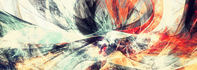 Abstract futuristic composition in retro colors. Modern dynamic background. Fractal artwork for creative graphic design