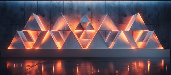 Luminous Triangular Sculptures in Nintencore Style, To provide a unique and stylish piece of modern...
