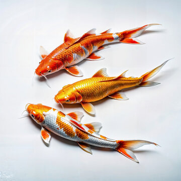 koi fish on a white background. ai generative