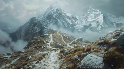 The trails in the area of the Mt. Everest  Nepal