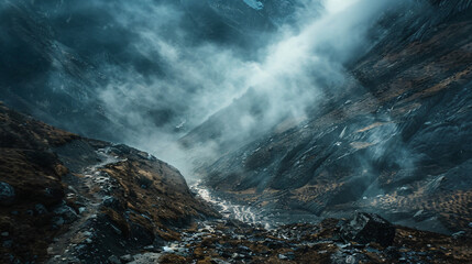 The trails in the area of the Mt. Everest  Nepal - obrazy, fototapety, plakaty
