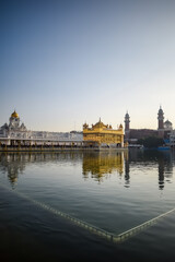 Beautiful view of Golden Temple - Harmandir Sahib in Amritsar, Punjab, India, Famous indian sikh...