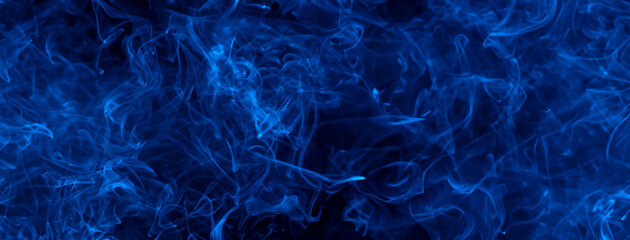 Cosmic Ephemera, Blue Hues of Smoke in Isolation on a Dark Canvas, a Captivating Halloween Design...